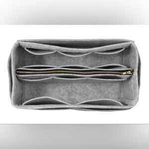NWOT HEATHER GREY TOTE/PURSE SHAPER/ORGANIZER. NEW, NEVER USED.